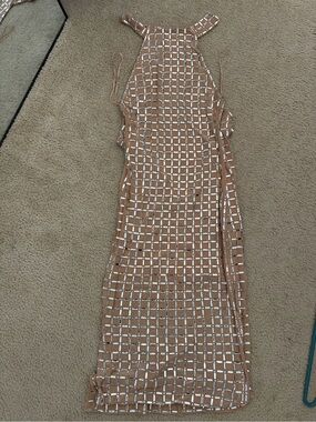 Zara sparkly mesh halter dress
